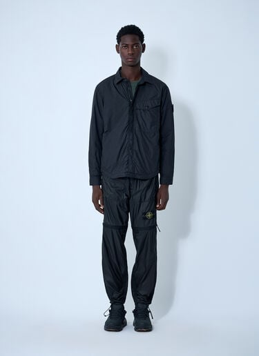 Stone Island 가먼트 다이드 로고 패치 재킷  블랙 sto0162018