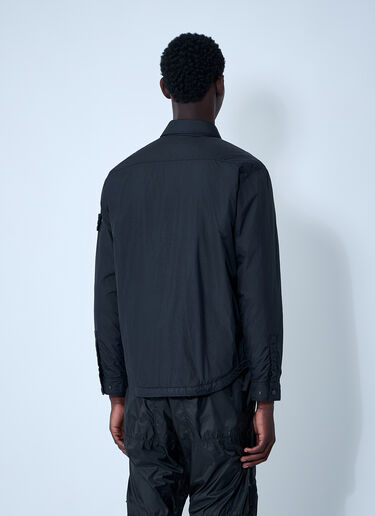 Stone Island 가먼트 다이드 로고 패치 재킷  블랙 sto0162018