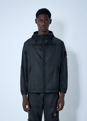 Stone Island Hooded Logo Patch Jacket Ivory sto0162022