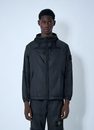 Stone Island Hooded Logo Patch Jacket Ivory sto0162022