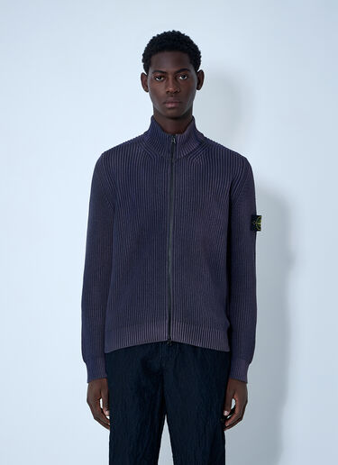 Zip-Up Rib Cardigan Stone Island Zip-Up Rib Cardigan Purple sto0162040