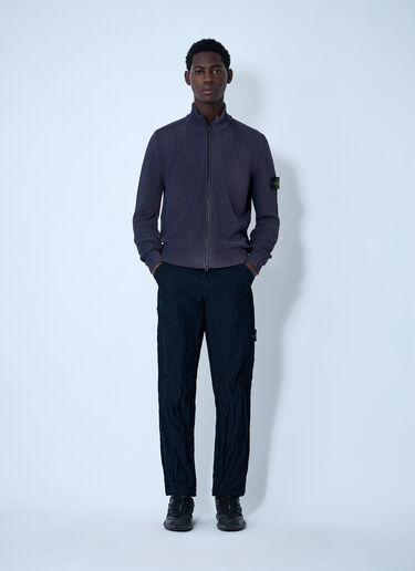 Stone Island Zip-Up Rib Cardigan Purple sto0162040