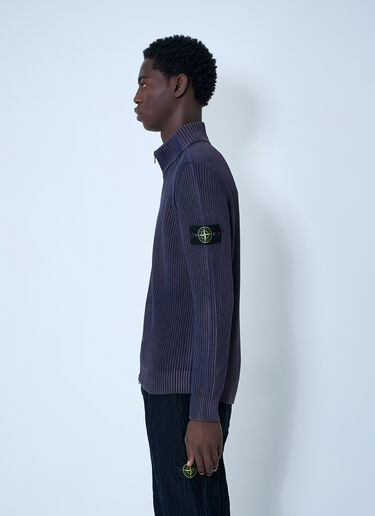 Zip-Up Rib Cardigan Stone Island Zip-Up Rib Cardigan Purple sto0162040