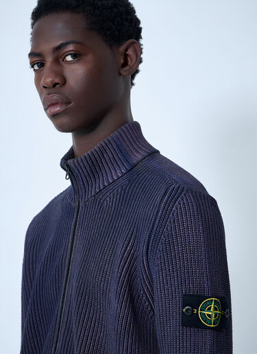 Zip-Up Rib Cardigan Stone Island Zip-Up Rib Cardigan Purple sto0162040