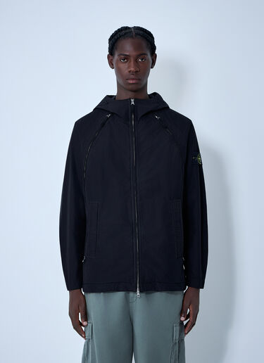 Logo Patch Hooded Jacket Stone Island Logo Patch Hooded Jacket Black sto0162047