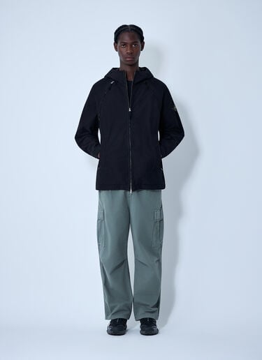 Stone Island Logo Patch Hooded Jacket Black sto0162047