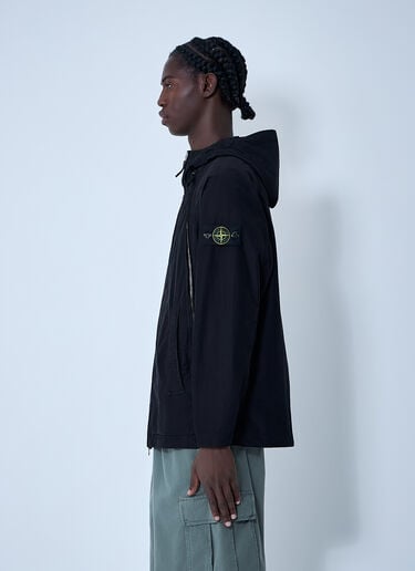 Stone Island Logo Patch Hooded Jacket Black sto0162047