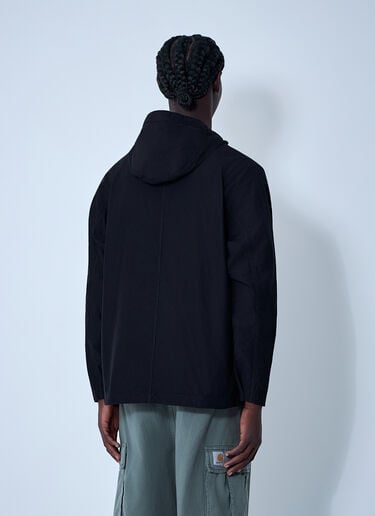 Stone Island Logo Patch Hooded Jacket Black sto0162047