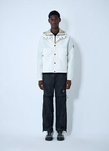 Padded Logo Motif Hooded Jacket Stone Island Padded Logo Motif Hooded Jacket Ivory sto0162048