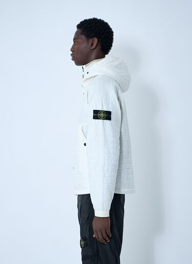 Padded Logo Motif Hooded Jacket Stone Island Padded Logo Motif Hooded Jacket Ivory sto0162048