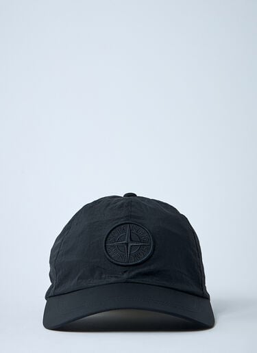 Stone Island Logo Motif Baseball Cap Black sto0162050