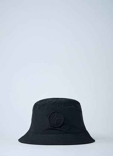 Stone Island Logo Motif Bucket Hat Black sto0162051