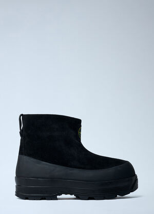 Stone Island Suede Logo Patch Boots Black sto0162060