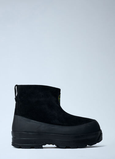 Suede Logo Patch Boots Stone Island Suede Logo Patch Boots Black sto0162060