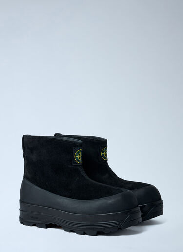 Suede Logo Patch Boots Stone Island Suede Logo Patch Boots Black sto0162060