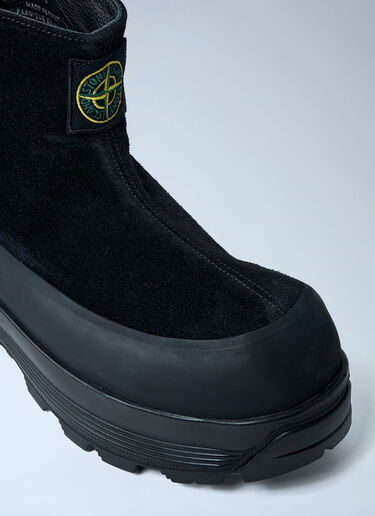 Suede Logo Patch Boots Stone Island Suede Logo Patch Boots Black sto0162060
