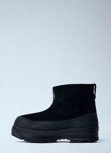 Suede Logo Patch Boots Stone Island Suede Logo Patch Boots Black sto0162060