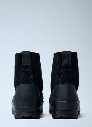 Suede Logo Patch Boots Stone Island Suede Logo Patch Boots Black sto0162060