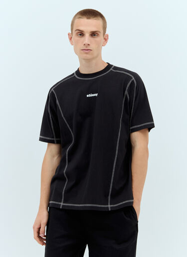 Stüssy 徽标印花波浪 T 恤 黑色 sts0157009