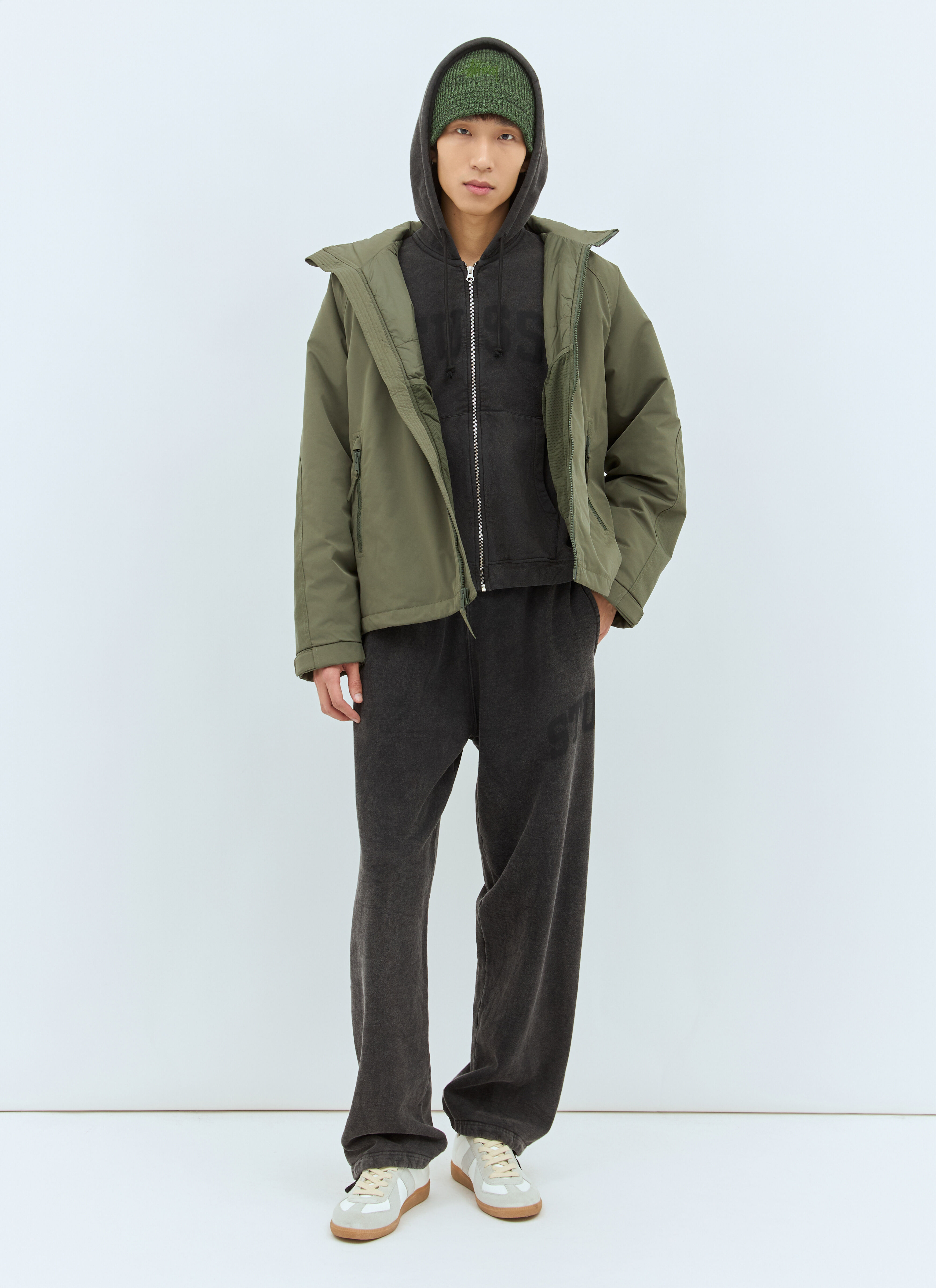 Short Military Parka in Black