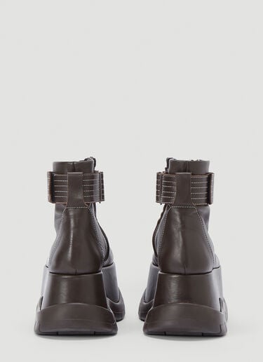 Sunnei Platform Leather Boots Brown sun0242019