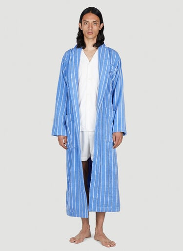Striped Hooded Bath Robe Tekla Striped Hooded Bath Robe Blue tek0353011