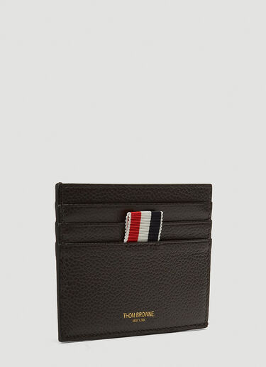 Debossed Stripes Card Holder Thom Browne Debossed Stripes Card Holder Grey thb0140013