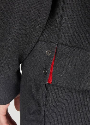 Raglan Sleeve Zip Up Hooded Sweatshirt Thom Browne Raglan Sleeve Zip Up Hooded Sweatshirt Dark Grey thb0151004