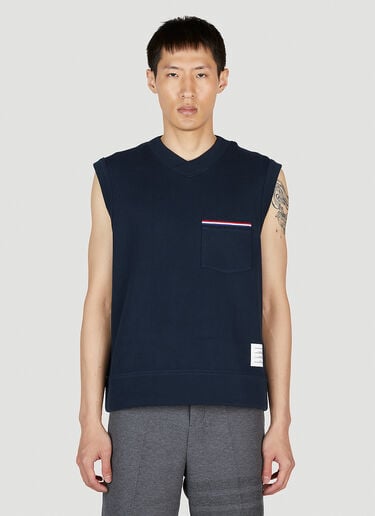 Logo Patch Tank Top Thom Browne Logo Patch Tank Top Navy thb0152007