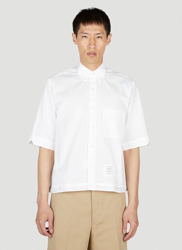 Logo Patch Shirt Thom Browne Logo Patch Shirt White thb0152014