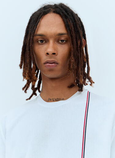 RWB Stripe T-Shirt Thom Browne RWB Stripe T-Shirt White thb0156002