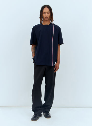Thom Browne RWB 条纹针织 T 恤 藏蓝色 thb0156003