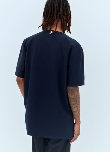 RWB Stripe Knit T-Shirt Thom Browne RWB Stripe Knit T-Shirt Navy thb0156003