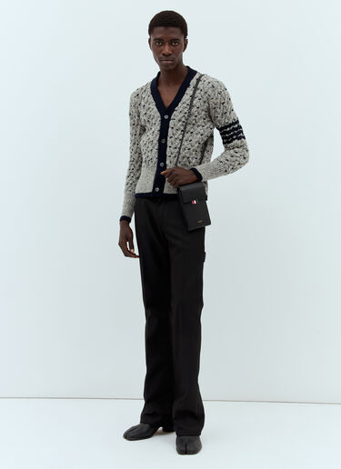 Thom Browne 四道杠斜挎手机包 黑色 thb0157009