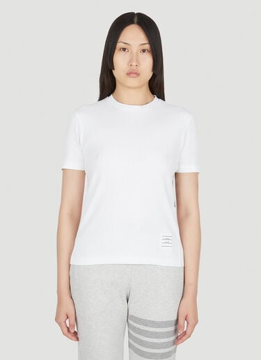 골지 티셔츠 Thom Browne 골지 티셔츠 화이트 thb0249031