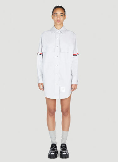 Signature Stripe Shirt Dress Thom Browne Signature Stripe Shirt Dress Grey thb0252003