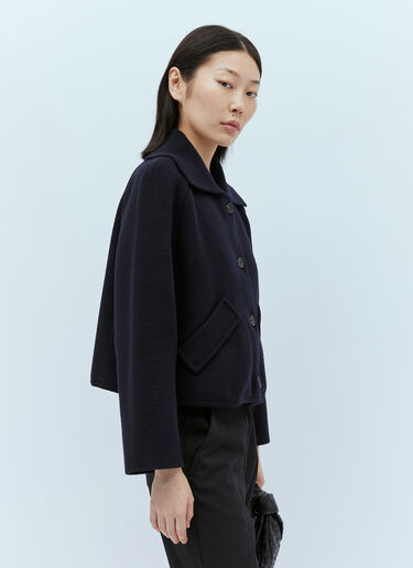 Thom Browne 针织四杠短款大衣 蓝色 thb0253020