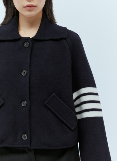 Thom Browne 针织四杠短款大衣 蓝色 thb0253020