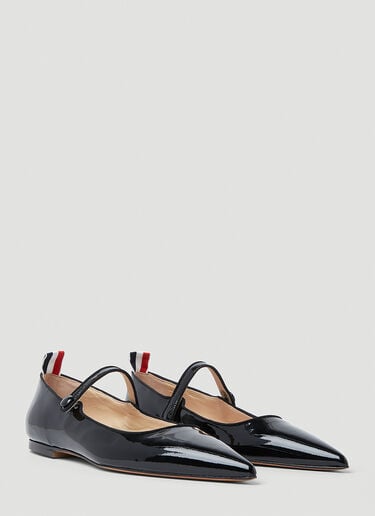 Thom John 尖头芭蕾平底鞋 Thom Browne Thom John 尖头芭蕾平底鞋 黑色 thb0253025