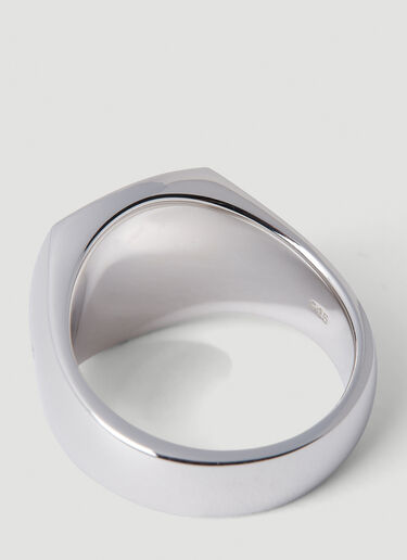 Cushion Green Marble Signet Ring Tom Wood Cushion Green Marble Signet Ring Silver tmw0351007