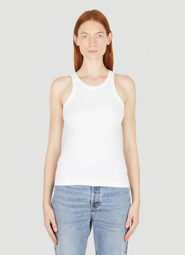 TOTEME Curved Rib Tank Top White tot0251004