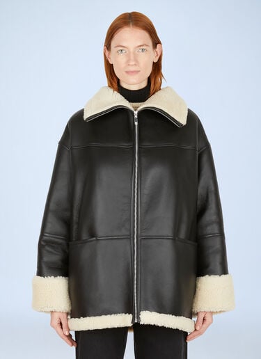 TOTEME Signature Shearling Jacket Black tot0251014