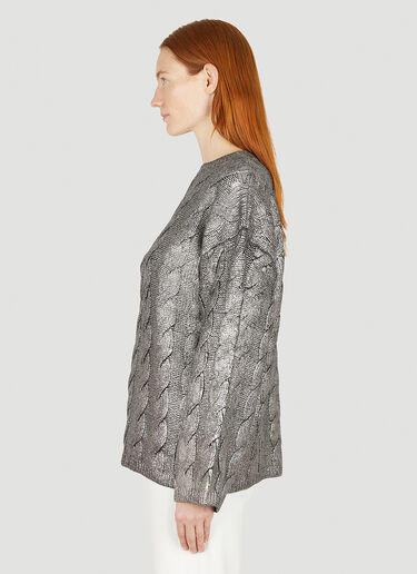 Coated Cable Knit Sweater TOTEME Coated Cable Knit Sweater Silver tot0251037