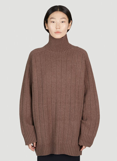 TOTEME High Neck Sweater Brown tot0251038