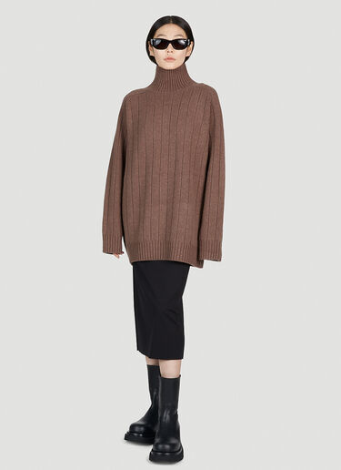 TOTEME High Neck Sweater Brown tot0251038