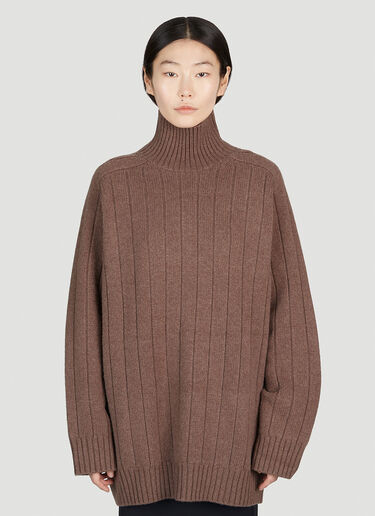TOTEME High Neck Sweater Brown tot0251038