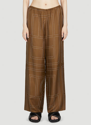 Monogram Pyjama Pants TOTEME Monogram Pyjama Pants Brown tot0253015