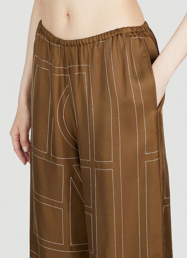 Monogram Pyjama Pants TOTEME Monogram Pyjama Pants Brown tot0253015