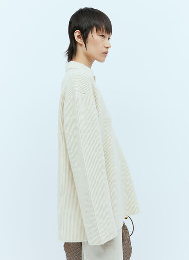 Rib Polo Knit Sweater TOTEME Rib Polo Knit Sweater Beige tot0254018