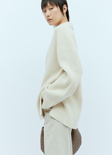 Rib Polo Knit Sweater TOTEME Rib Polo Knit Sweater Beige tot0254018
